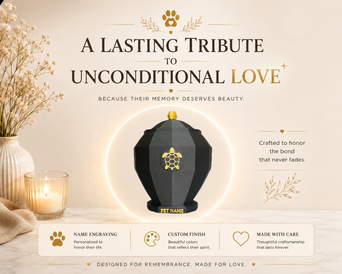 Gold Turtle Custom Pet Urn