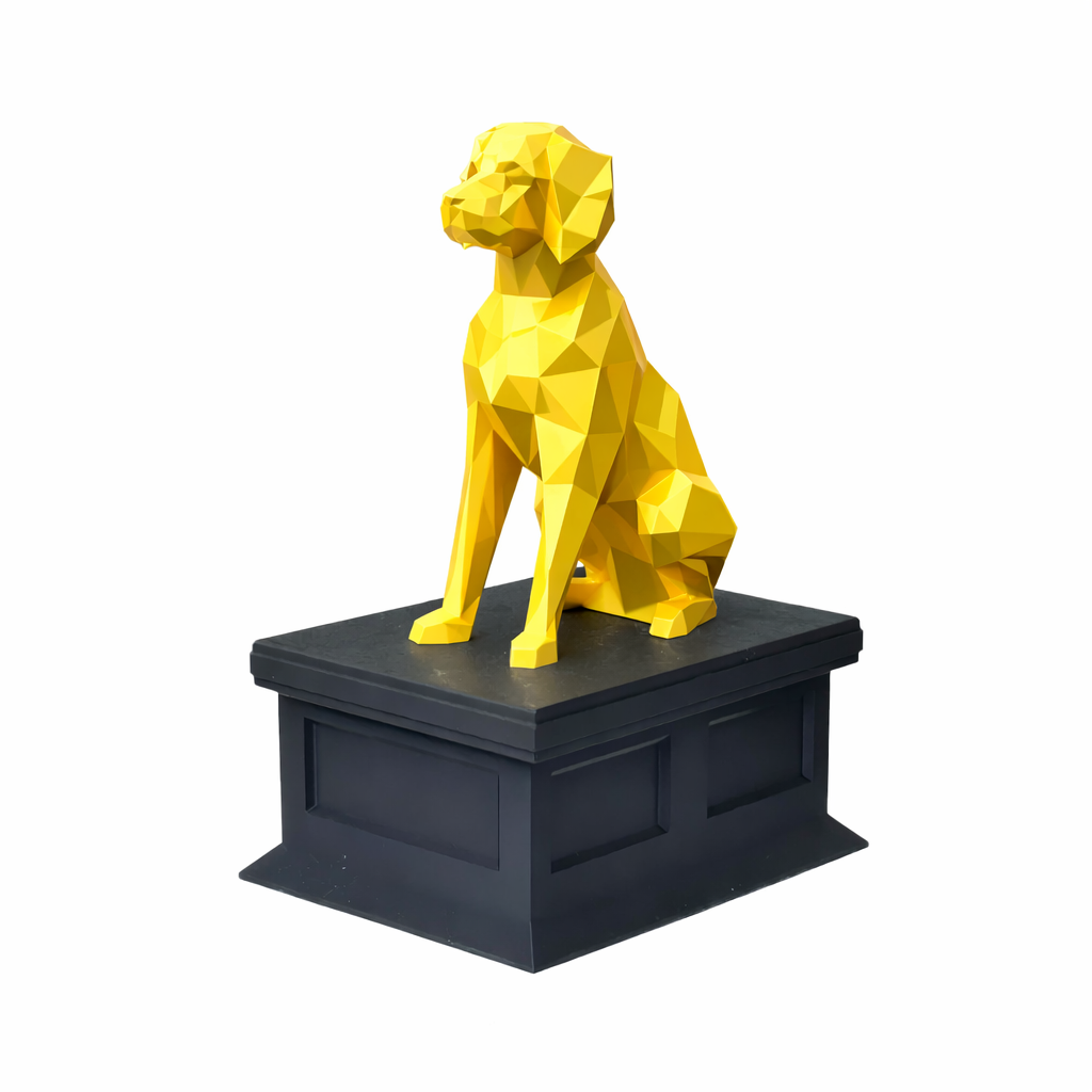 black vault gold brittany spaniel pet urn