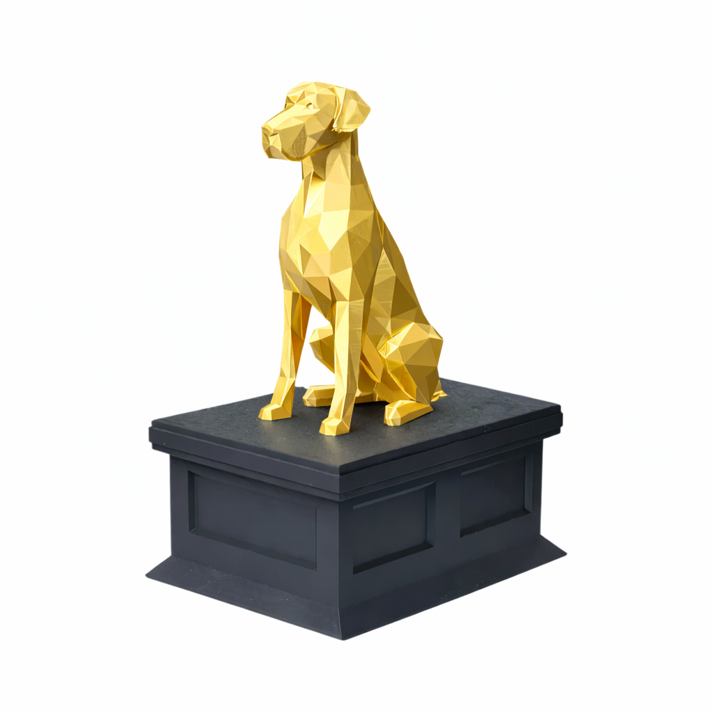 black vault gold great dane pet urn