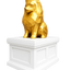 white vault gold pomeranian pet memorial urn