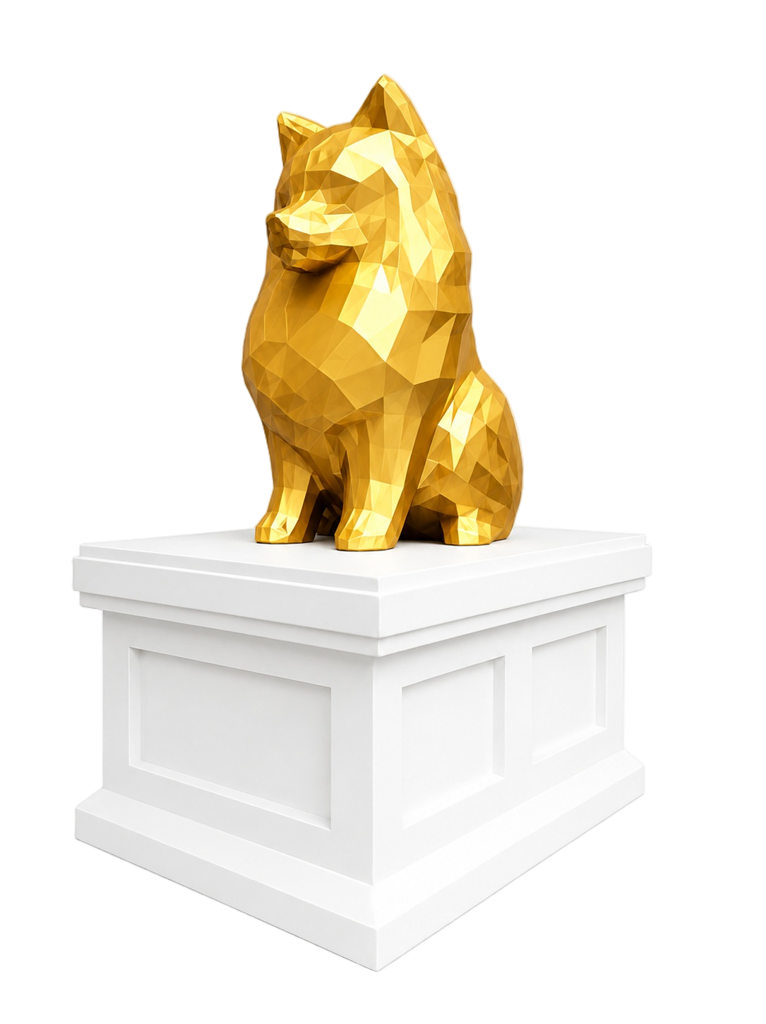 white vault gold pomeranian pet memorial urn