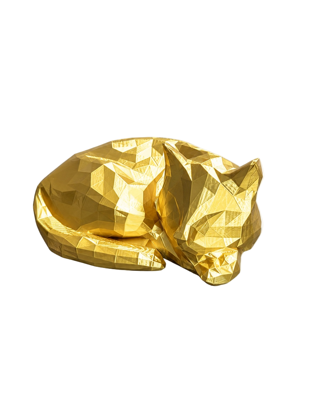 gold Cat resting Pet Capsule Urn