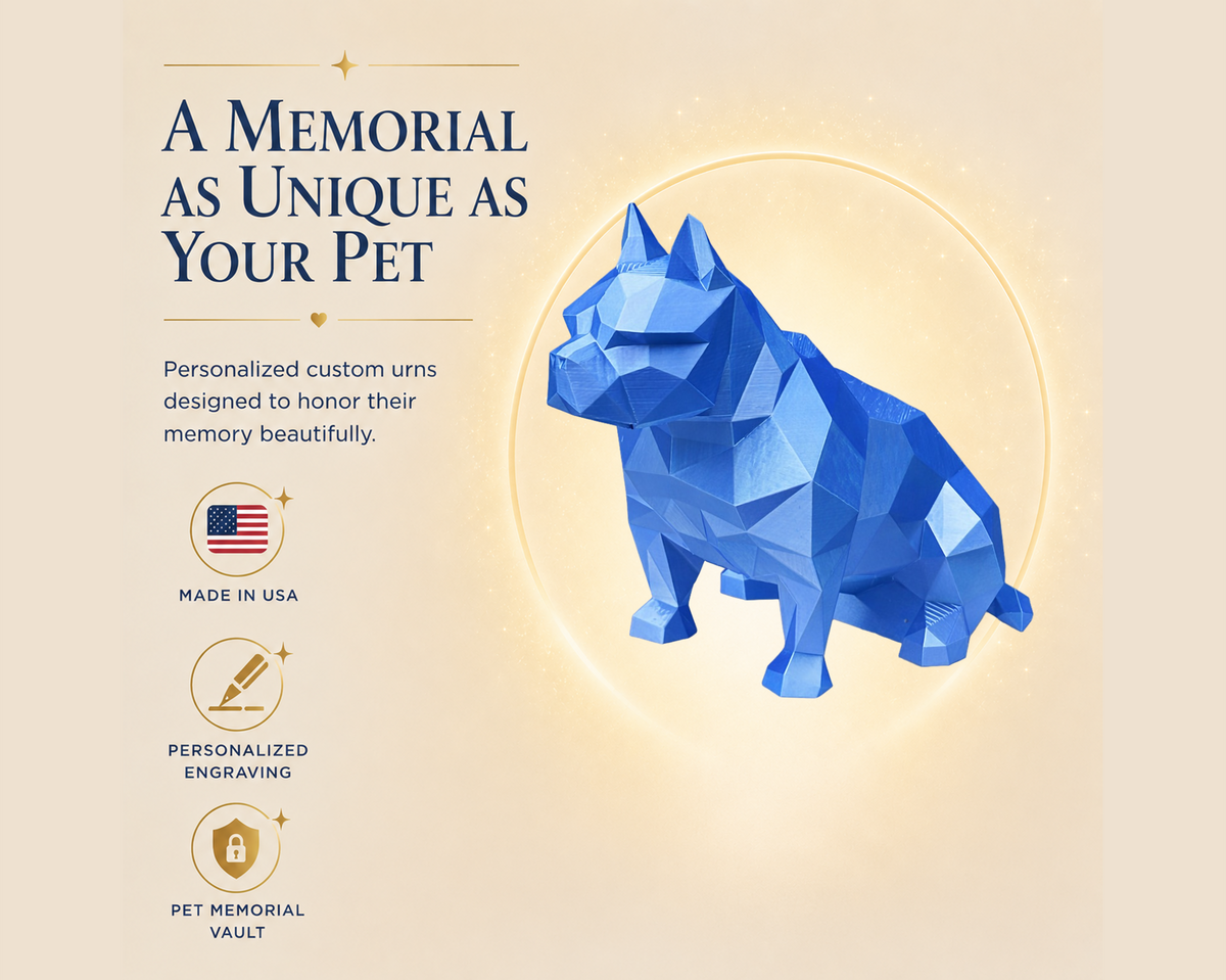 Blue American Bulldog Custom Pet Urn