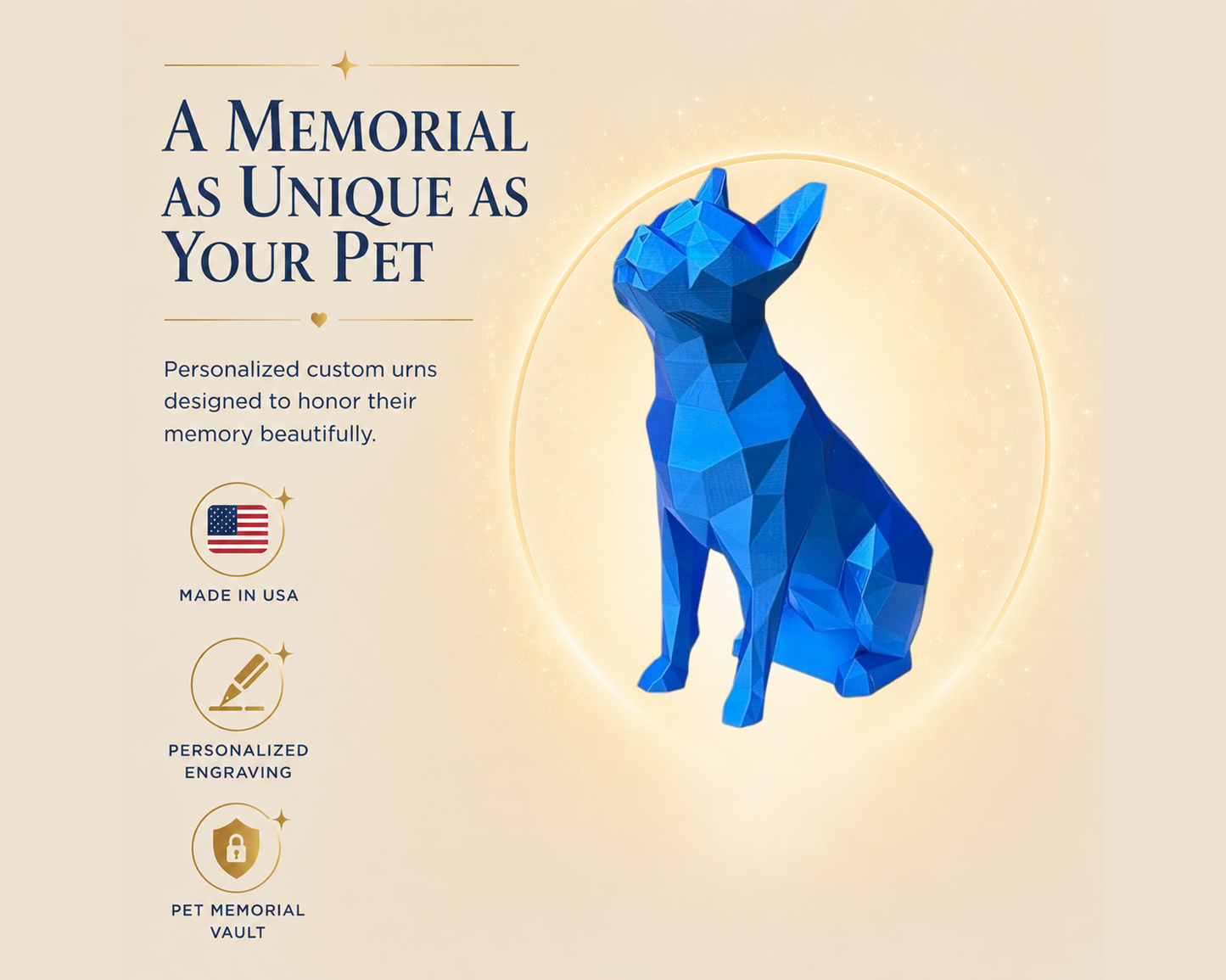 Blue Boston Terrier Custom Pet Urn