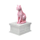 white vault pink cat pet urn