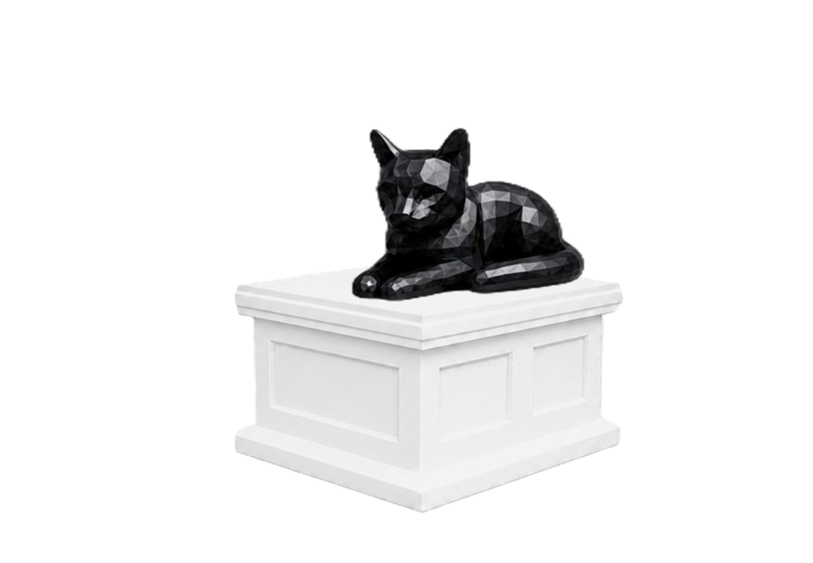 Resting Cat Vault Pet Urn