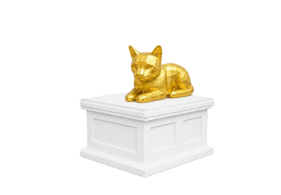Resting Cat Vault Pet Urn