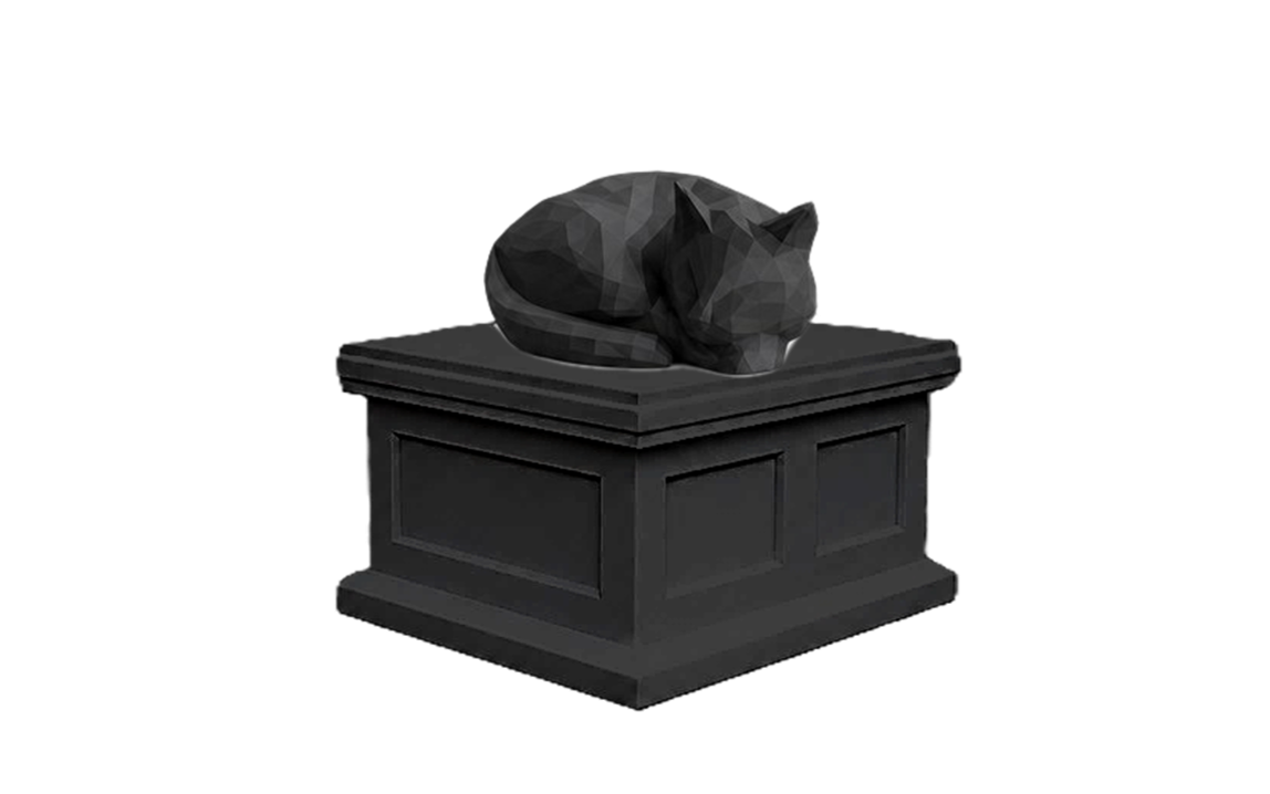 Curled Cat Vault Pet Urn