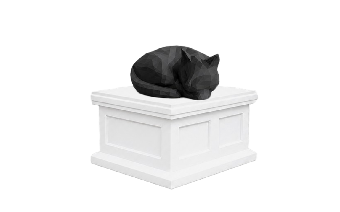 Curled Cat Vault Pet Urn
