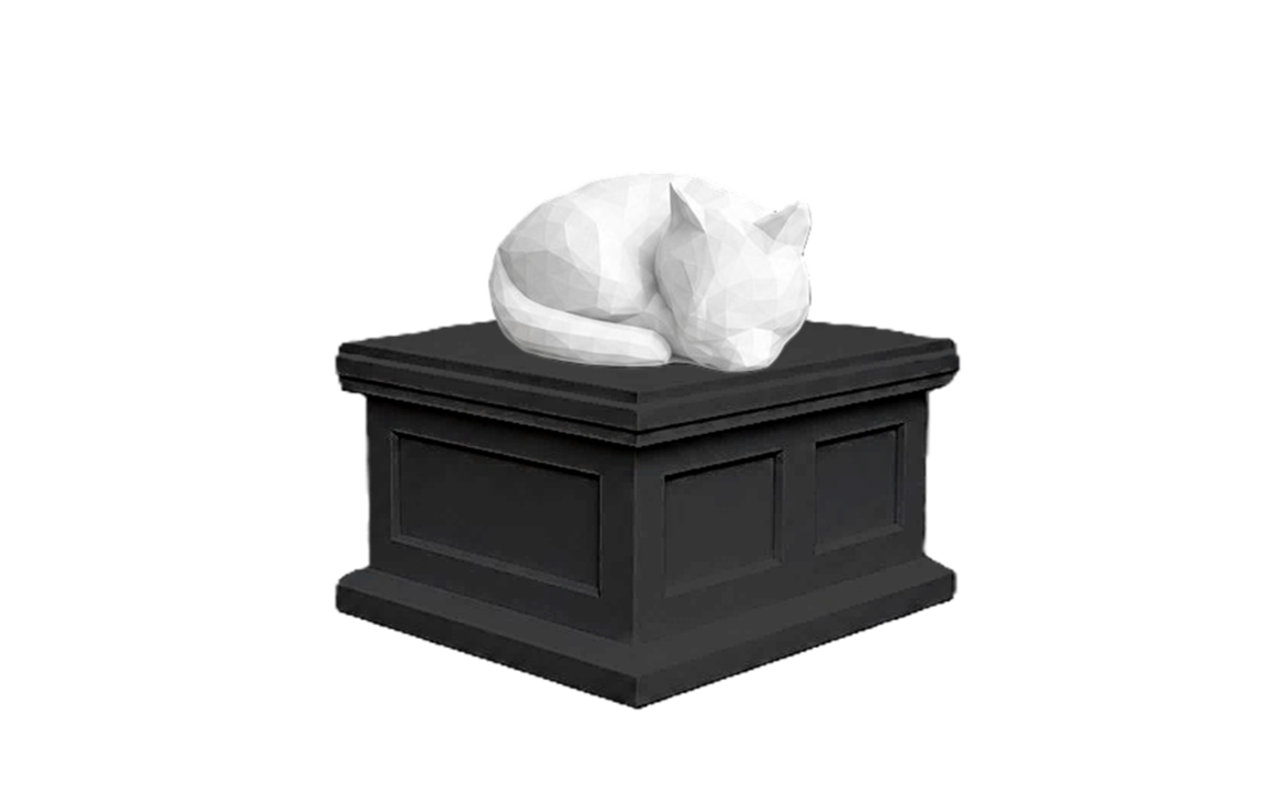 Curled Cat Vault Pet Urn
