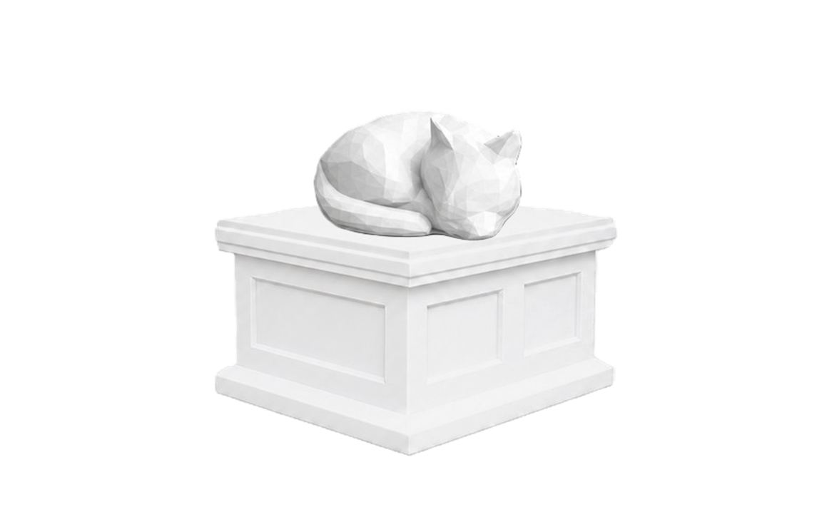 Curled Cat Vault Pet Urn