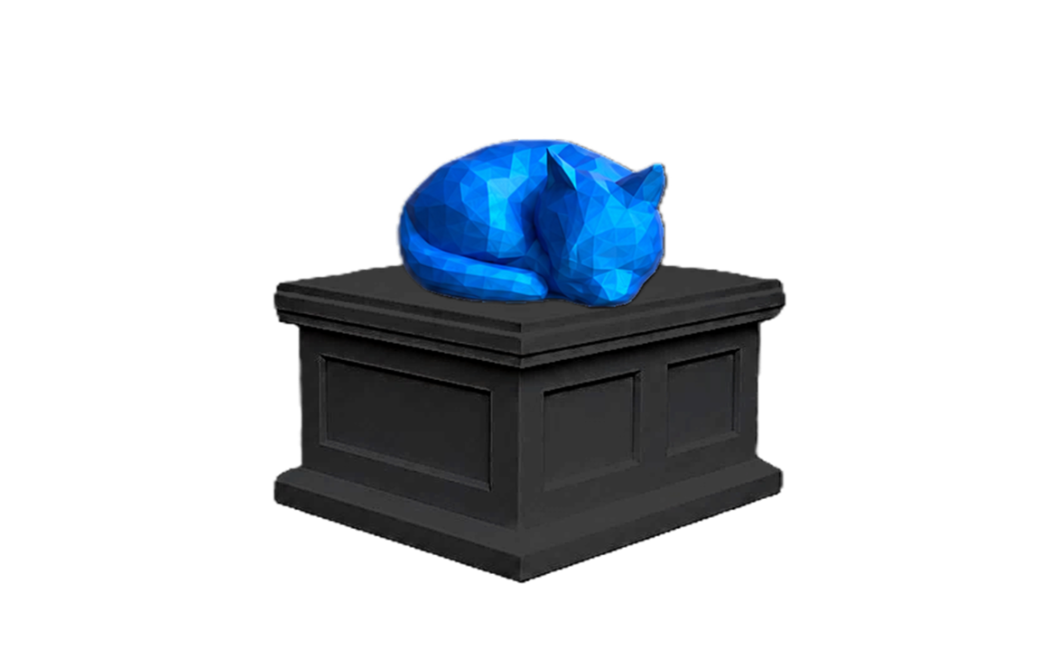 Curled Cat Vault Pet Urn