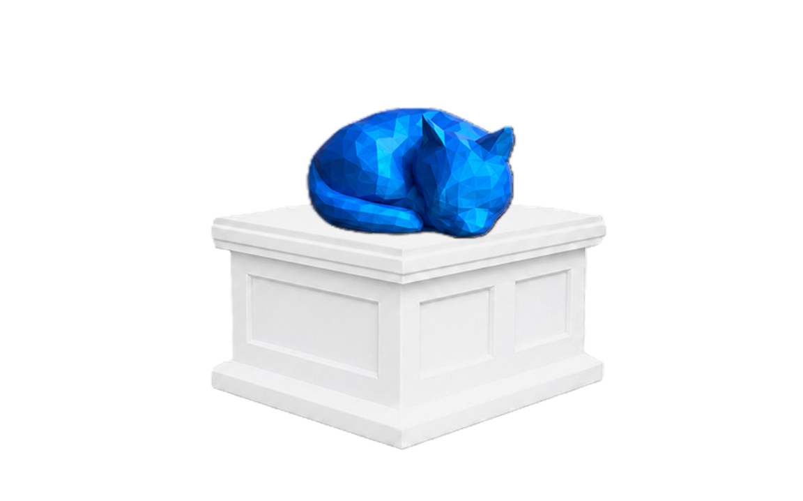 Curled Cat Vault Pet Urn