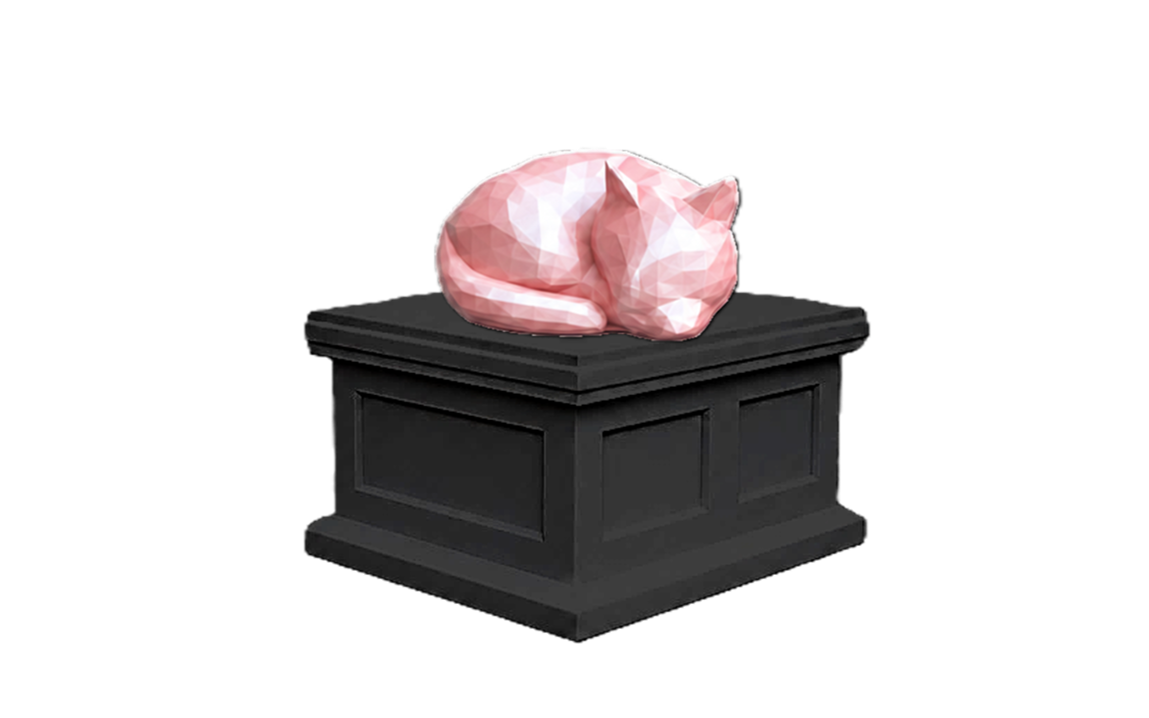 Curled Cat Vault Pet Urn