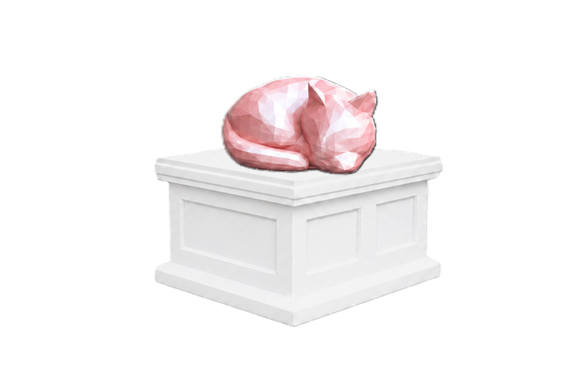 Curled Cat Vault Pet Urn