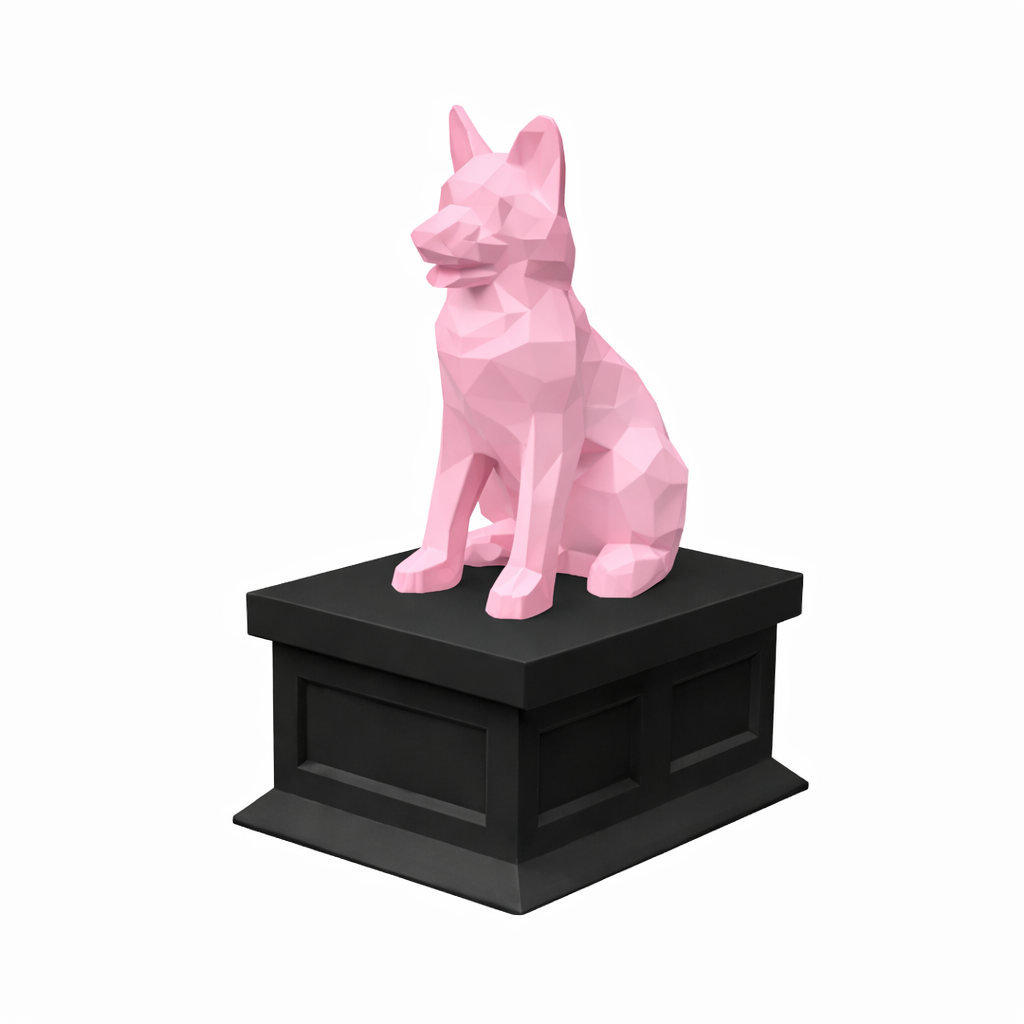black vault pink german shepherd pet urn