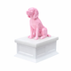 White vault pink beagle pet urn