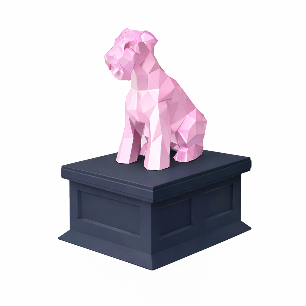 black vault pink Schnauzer pet urn
