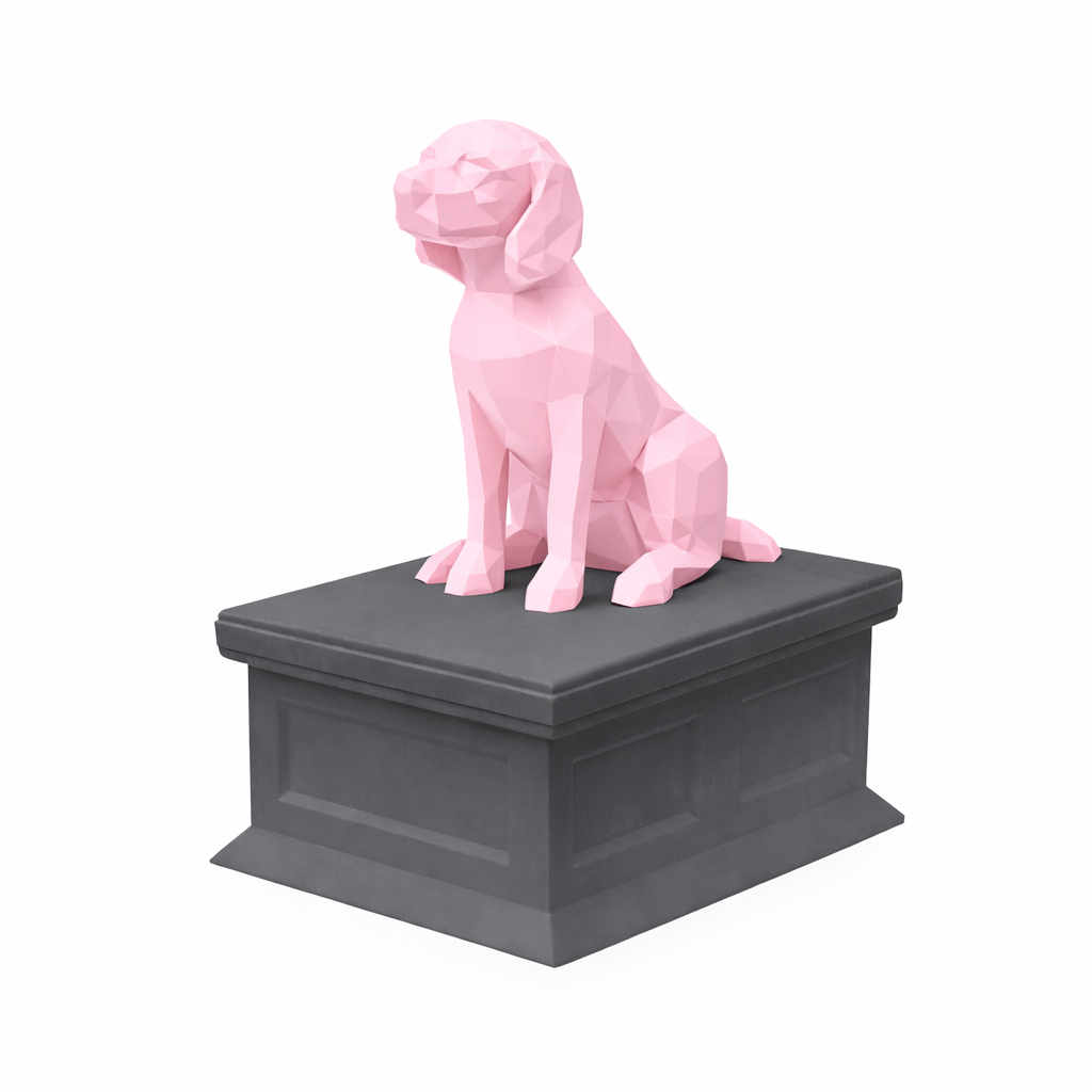 black vault pink beagle pet urn