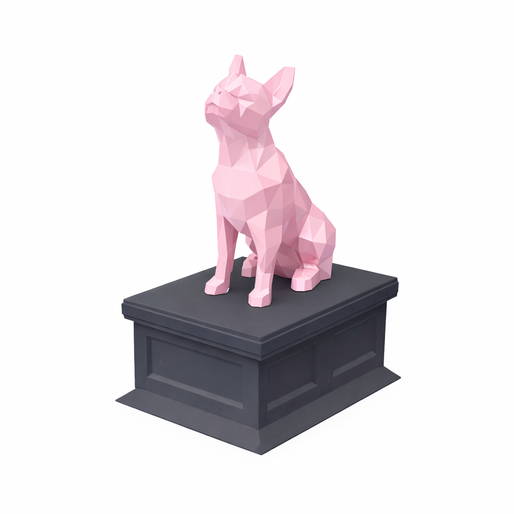 black vault pink Boston Terrier Pet Urn