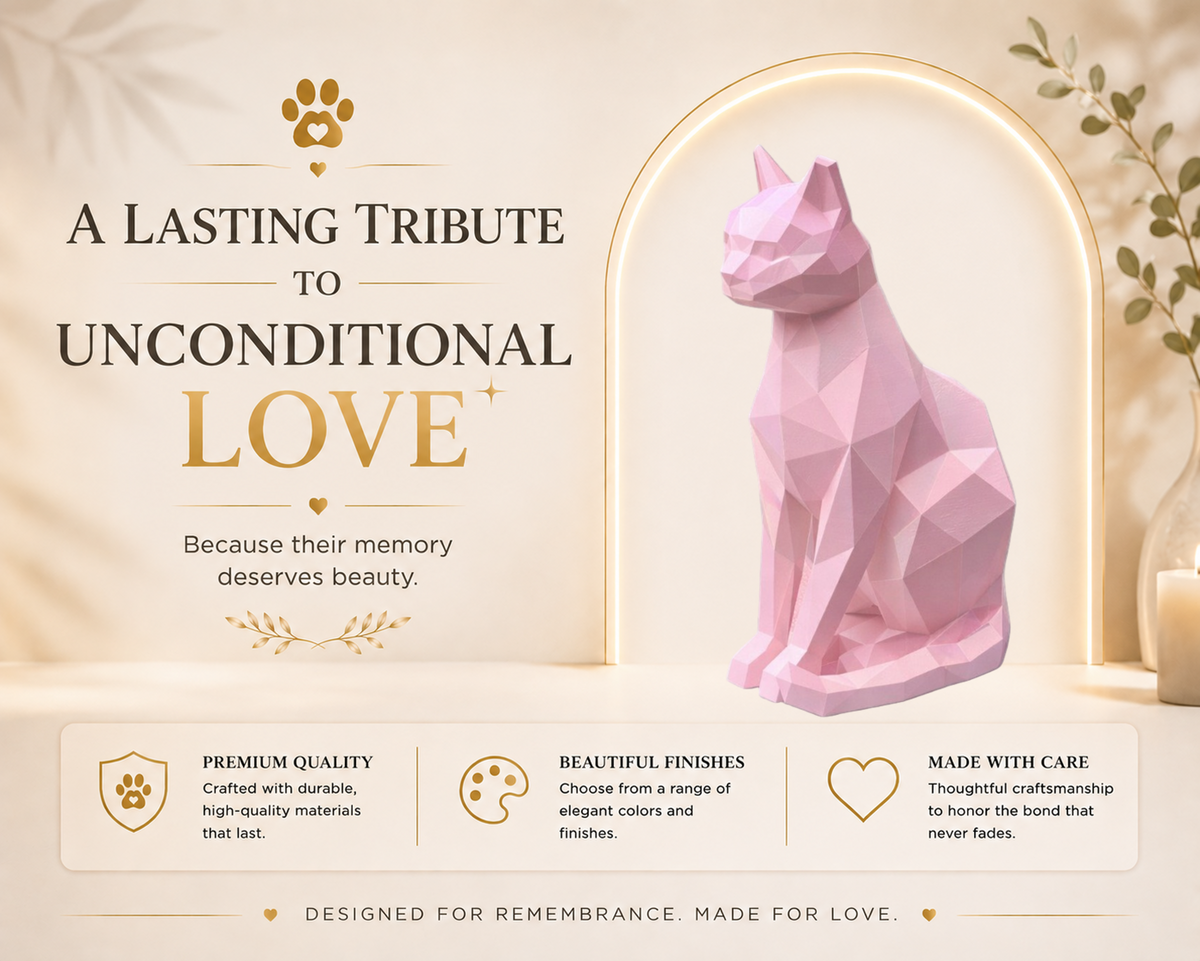  Pink Cat Pet Urn Capsule