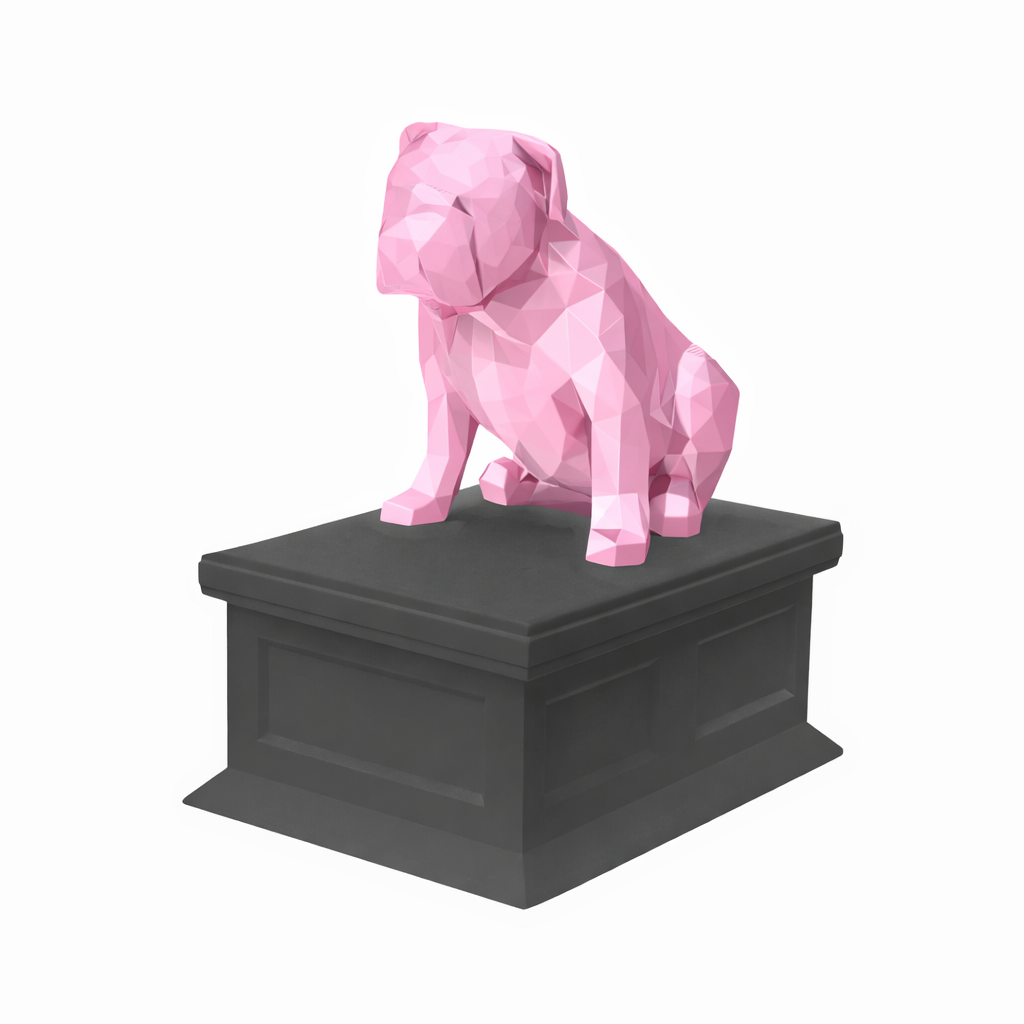 black vault pink english bulldog pet urn