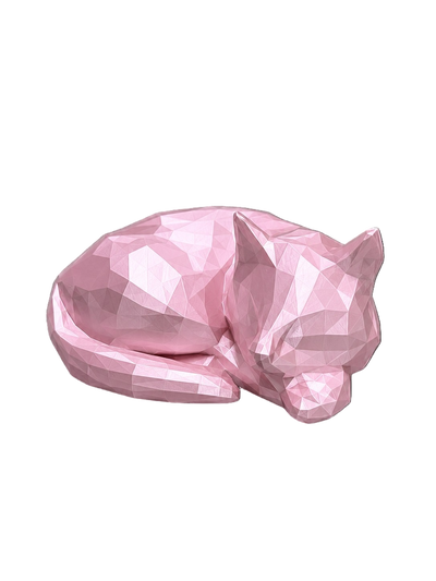 pink Cat resting Pet Capsule Urn