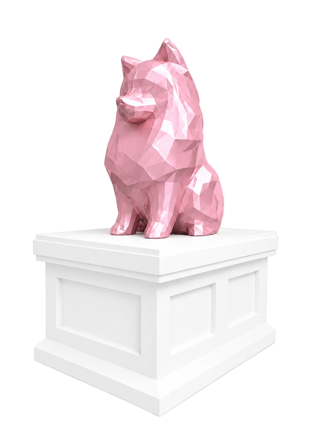 white vault pink pomeranian pet memorial urn