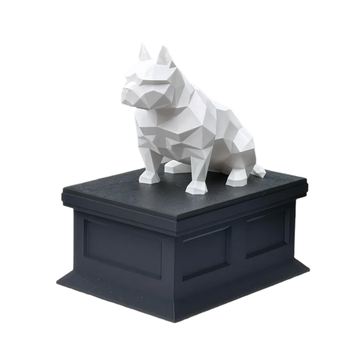 Black Vault White American Bulldog Pet Urn