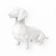 White Dachshund Pet Urn