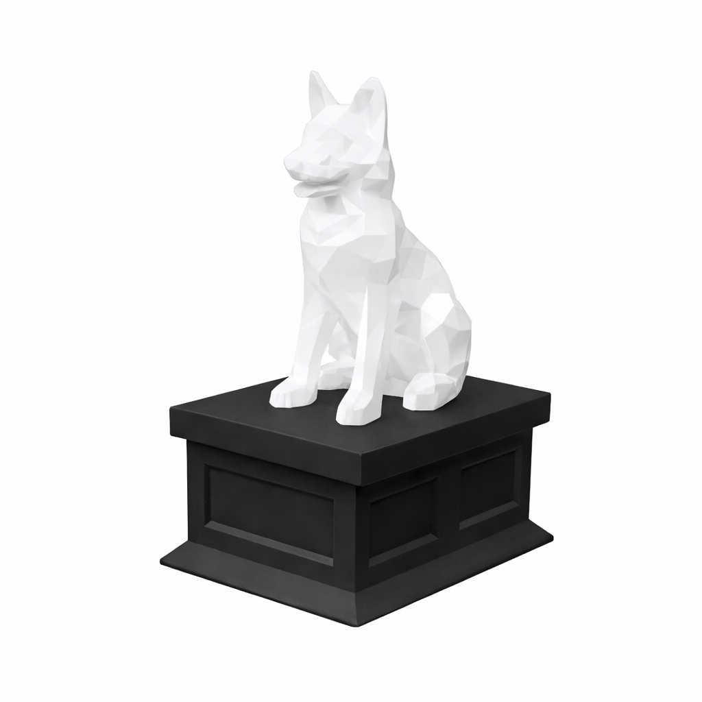 black vault white german shepherd pet urn