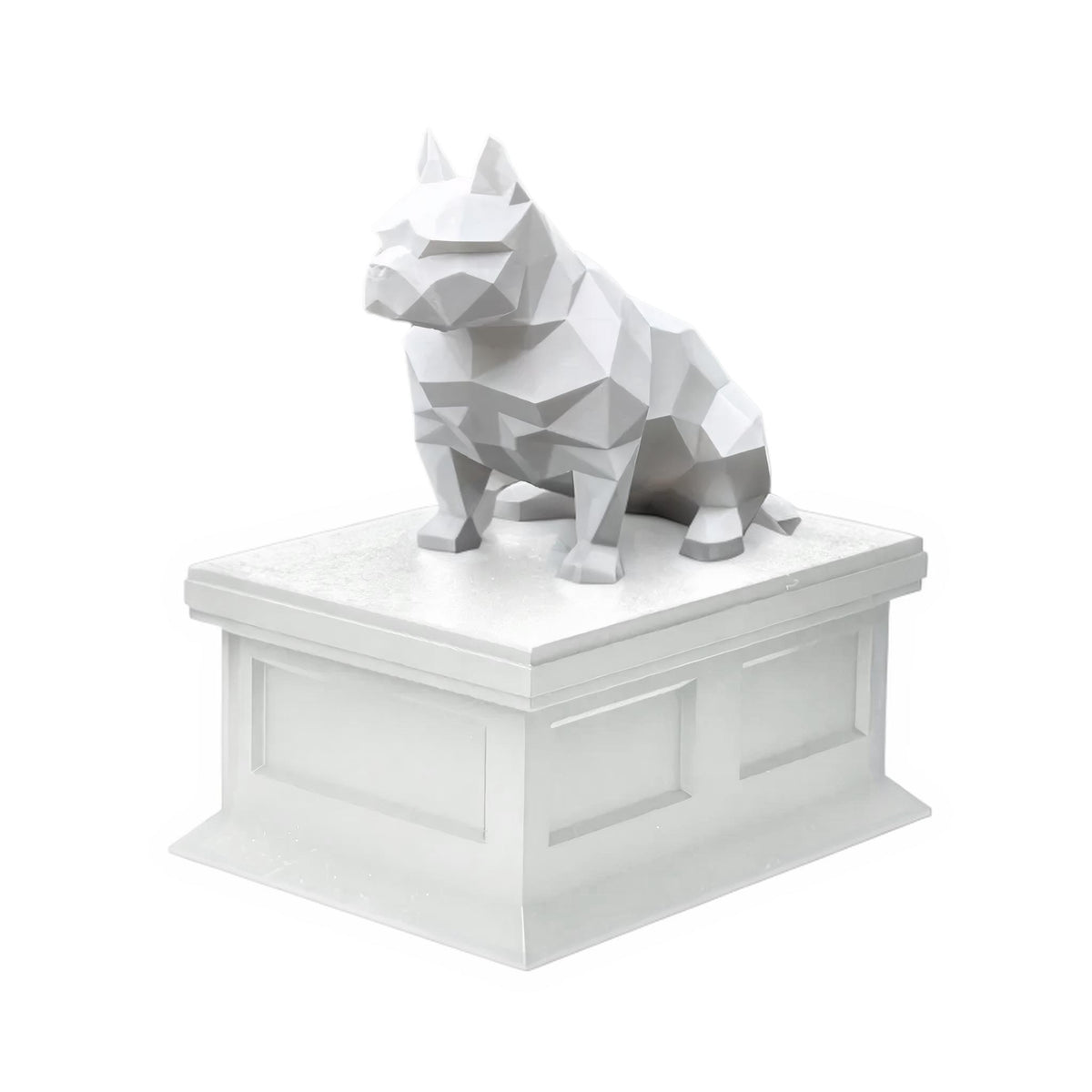 White Vault White American Bulldog Pet Urn