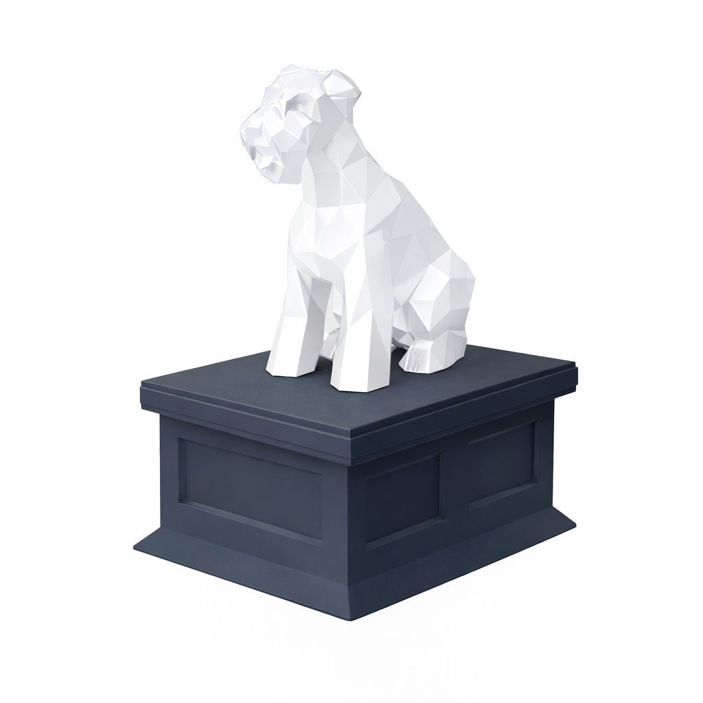 black vault white Schnauzer pet urn