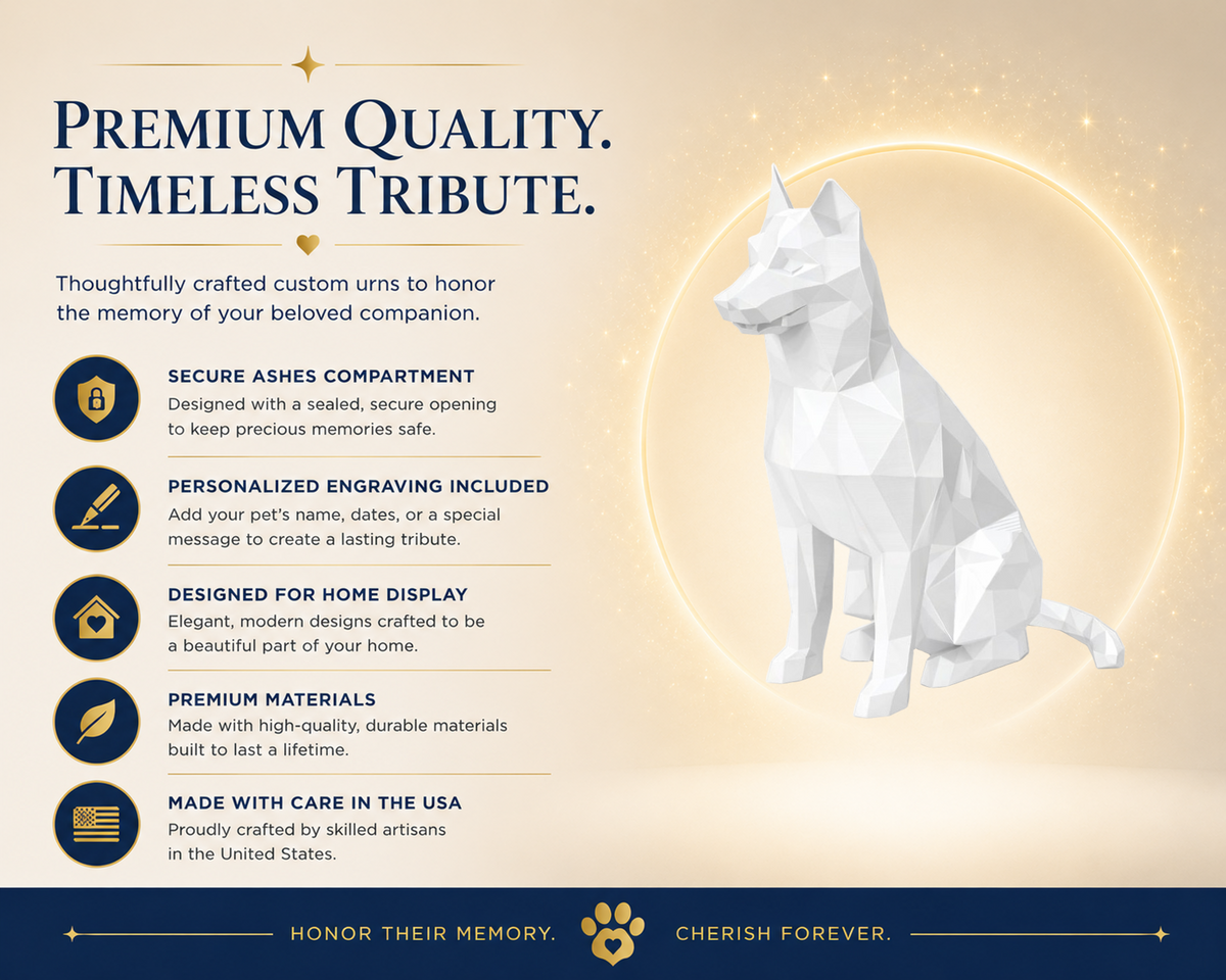 White Husky Custom Pet Urn