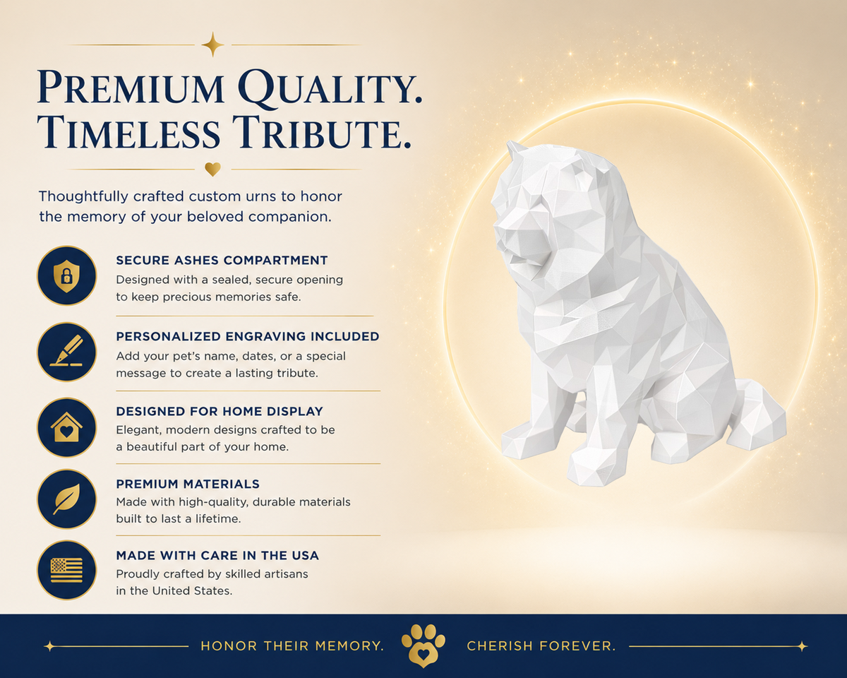 White Chow Chow Custom Pet Urn