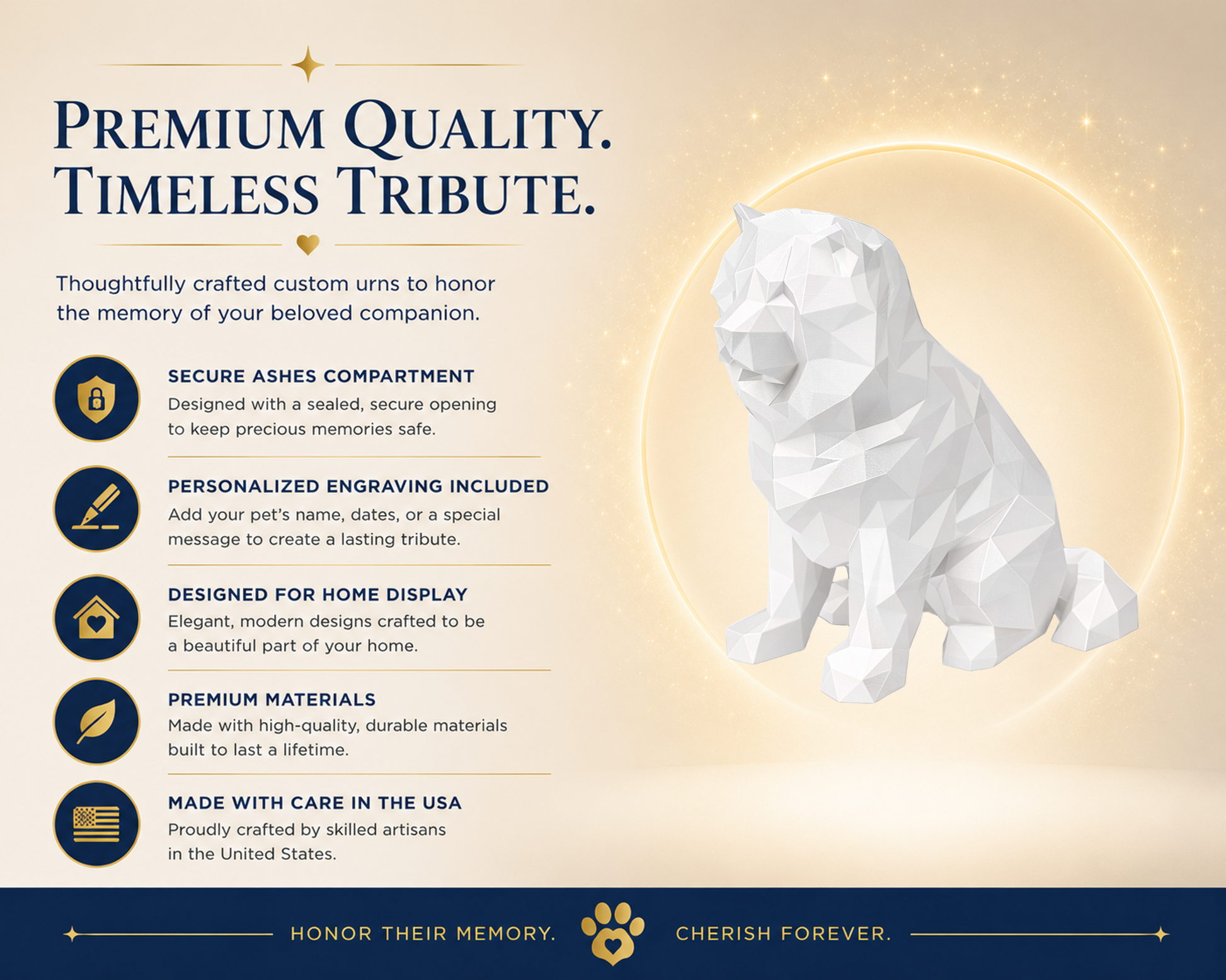 White Chow Chow Custom Pet Urn