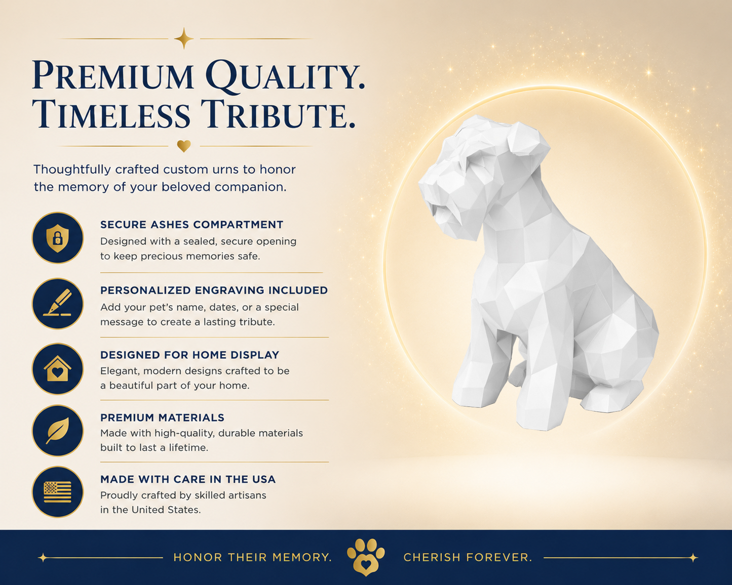 White Schnauzer Custom Pet Urn