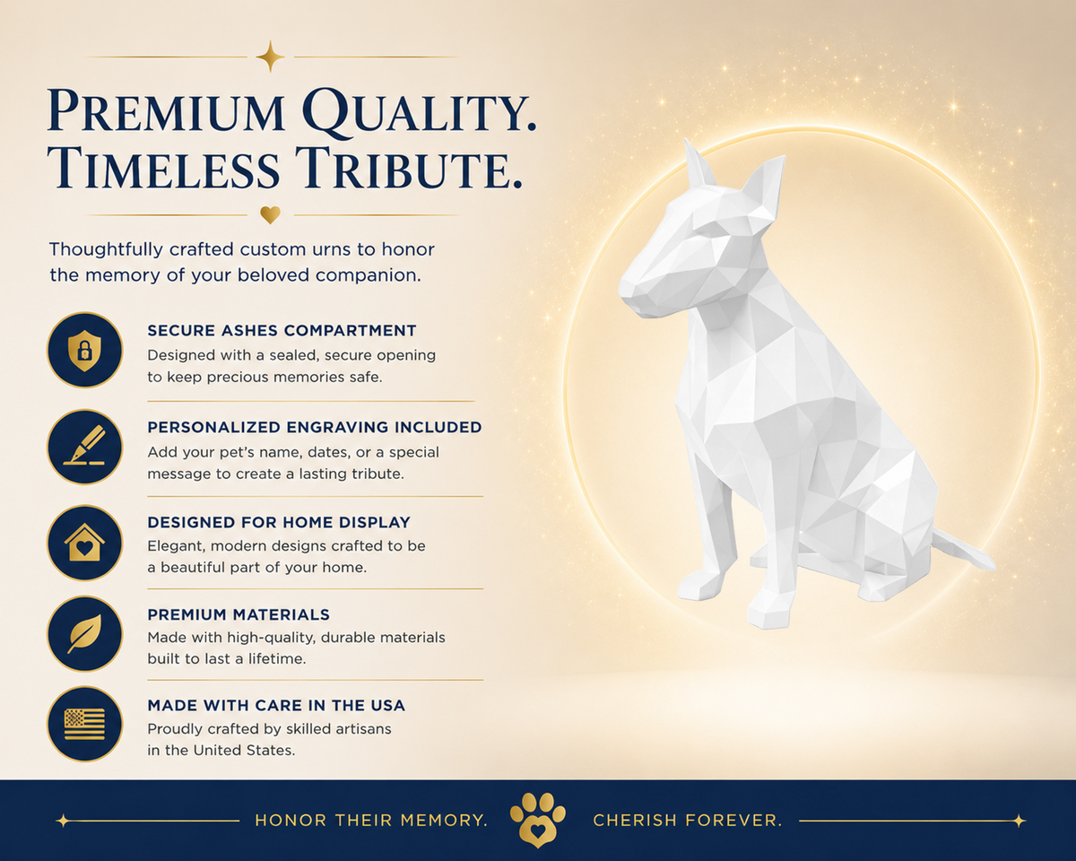White Bull Terrier Custom Pet Urn