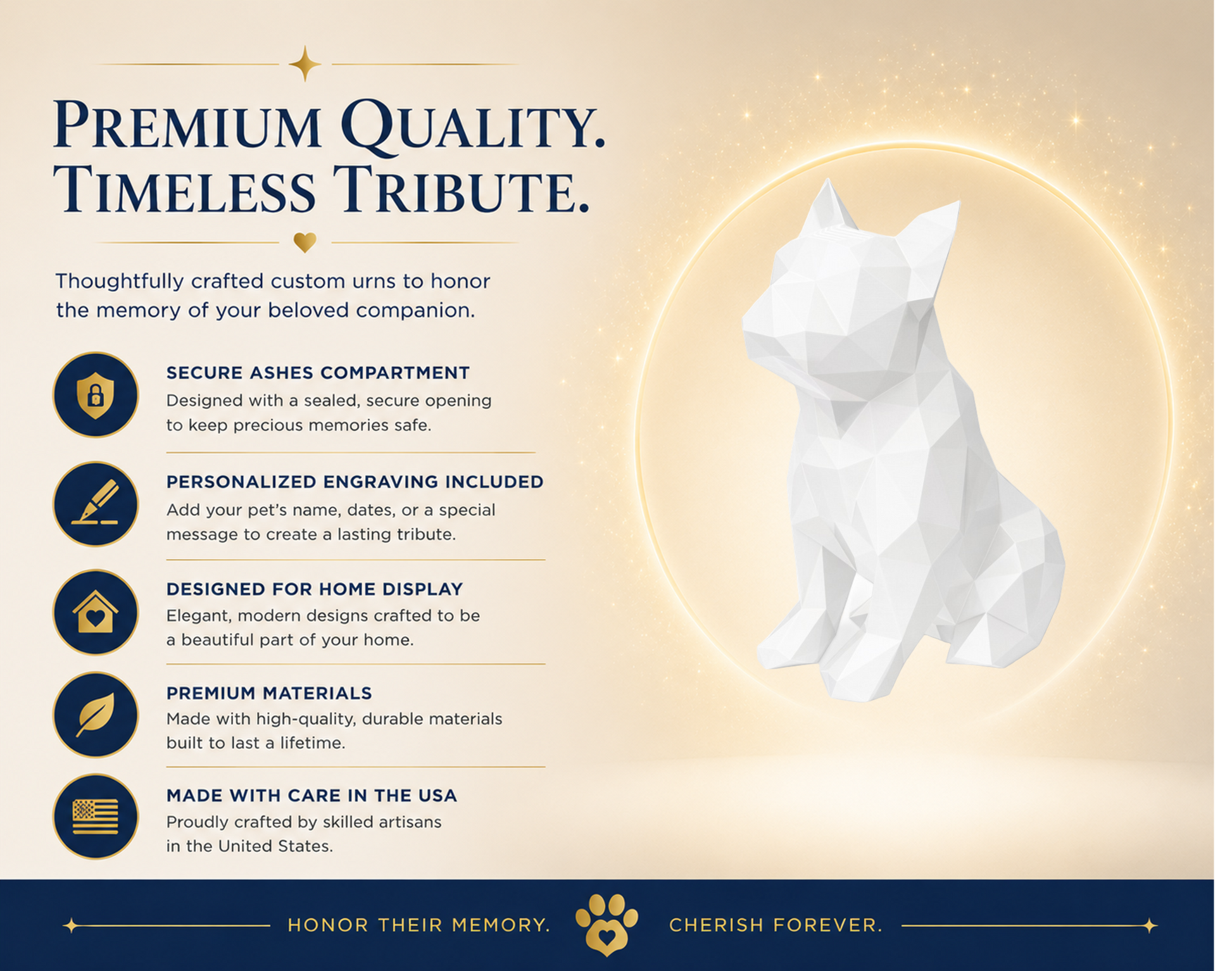 white French Bulldog custom Pet Urn