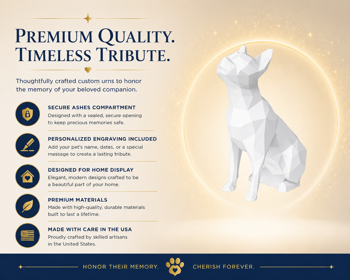 White Boston Terrier Custom Pet Urn