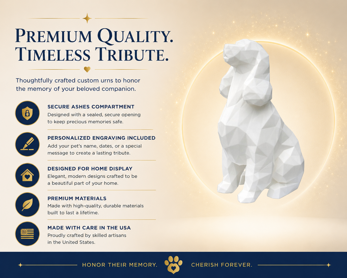 White Cocker Spaniel Custom Pet Urn