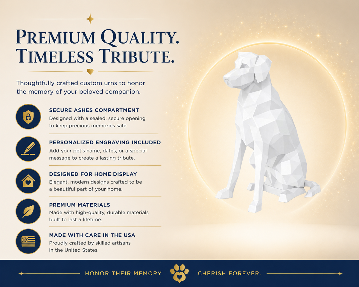White Labrador Custom Pet Urn