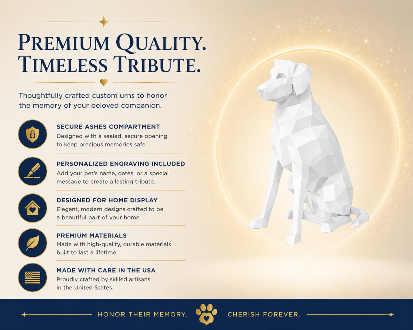 White Labrador Custom Pet Urn