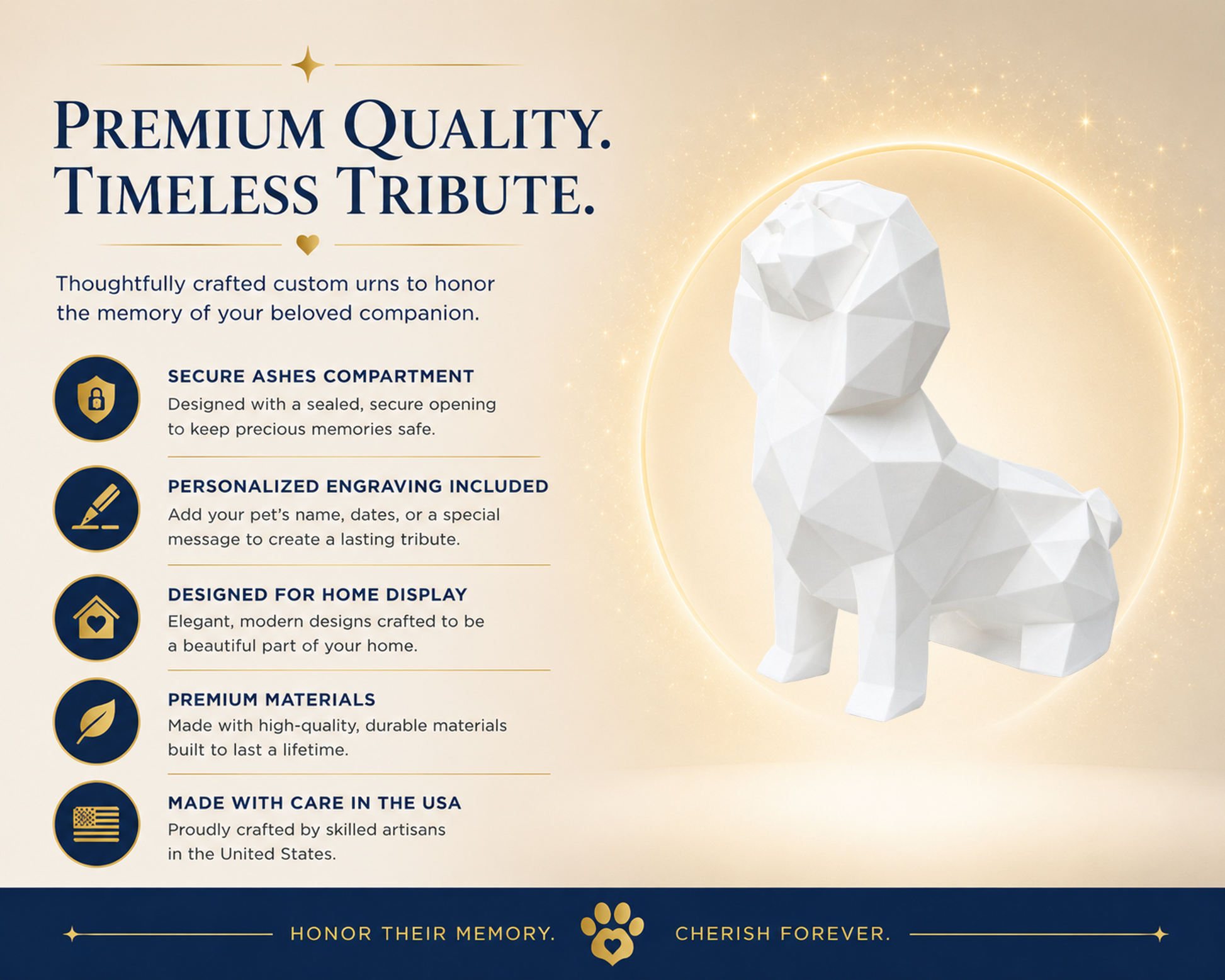 White Shih Tzu Custom Pet Urn