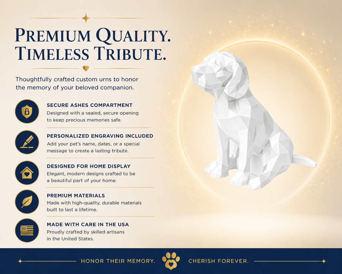White Beagle Custom Pet Urn