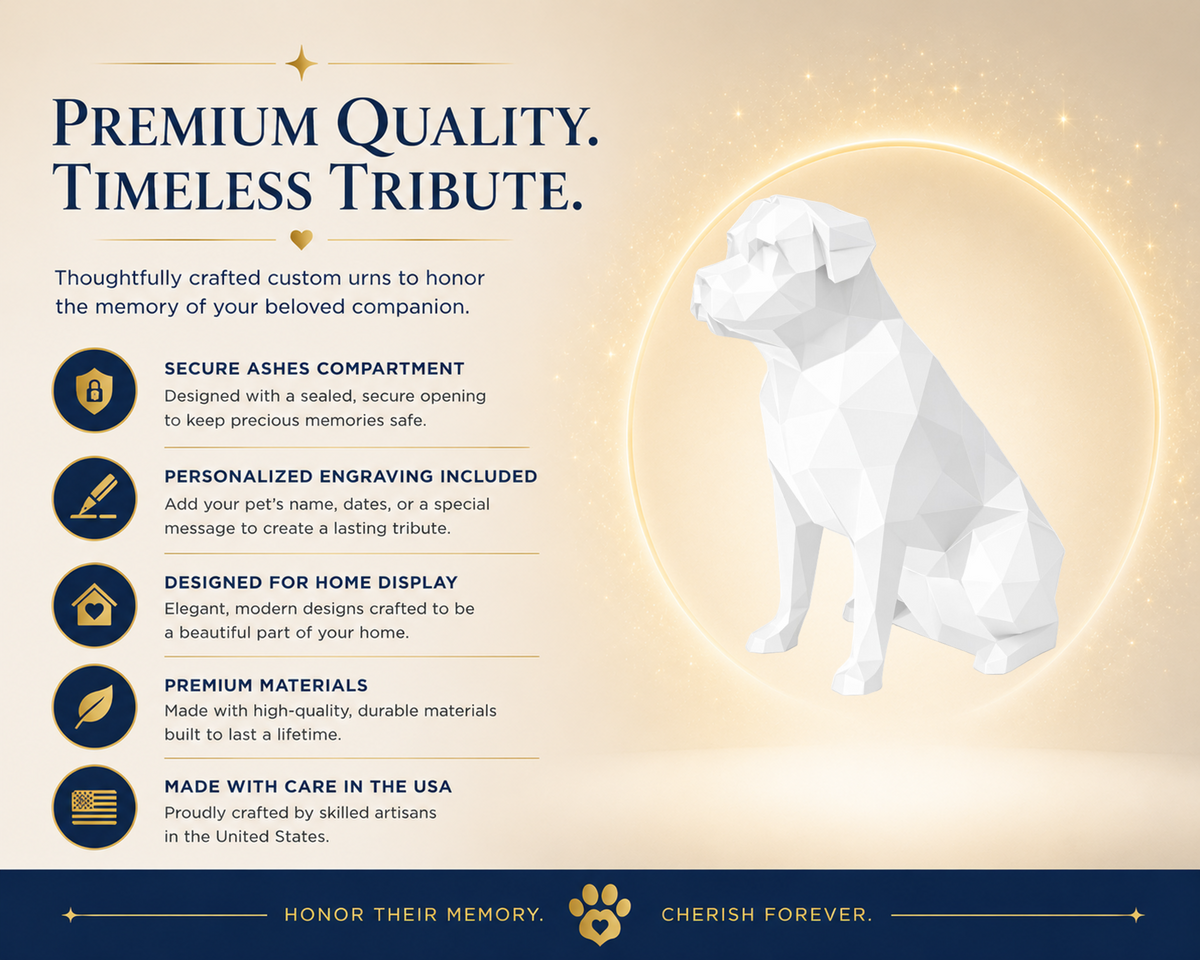 White Rottweiler Custom Pet Urn