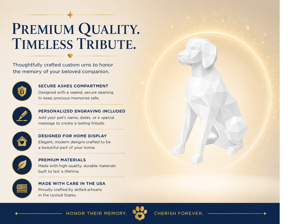 White Brittany Spaniel Custom Pet Urn