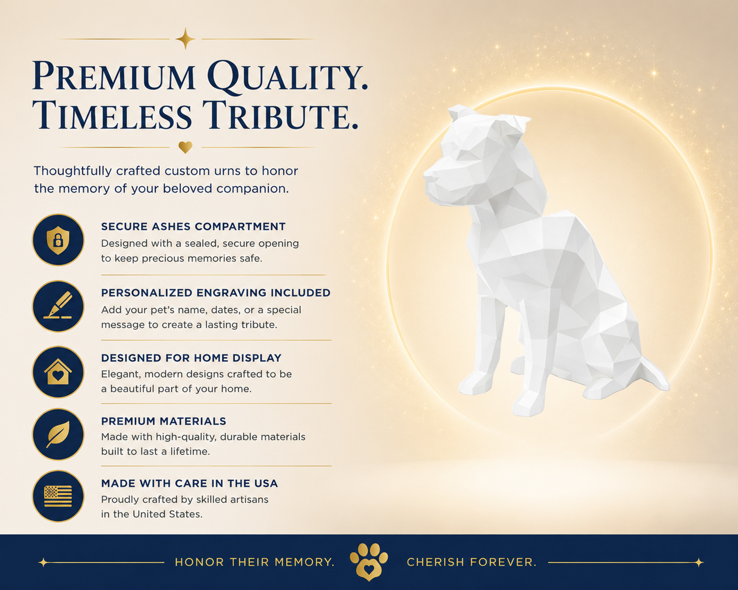White Staffordshire Terrier  Pet Urn