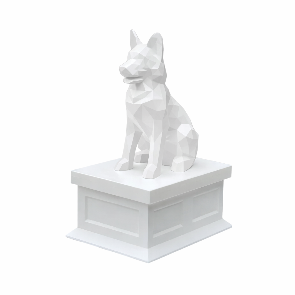 white vault white german shepherd pet urn