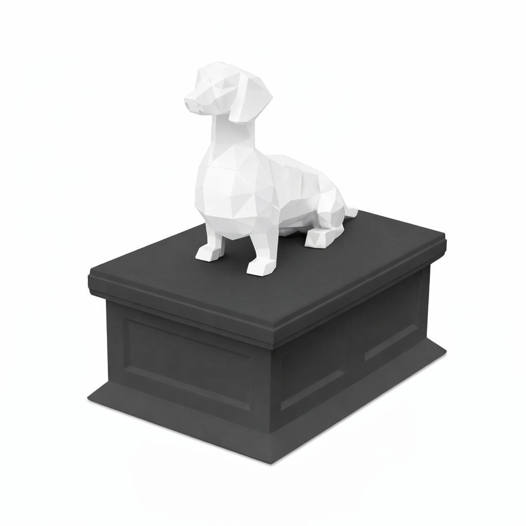 black vault white dachshund Pet Urn